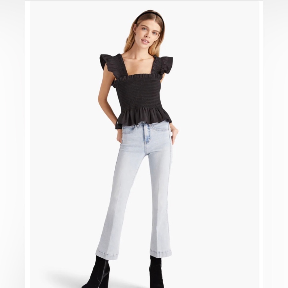 🐦‍⬛ Hill House Paz Top in Black Ruffled Sleeves Medium